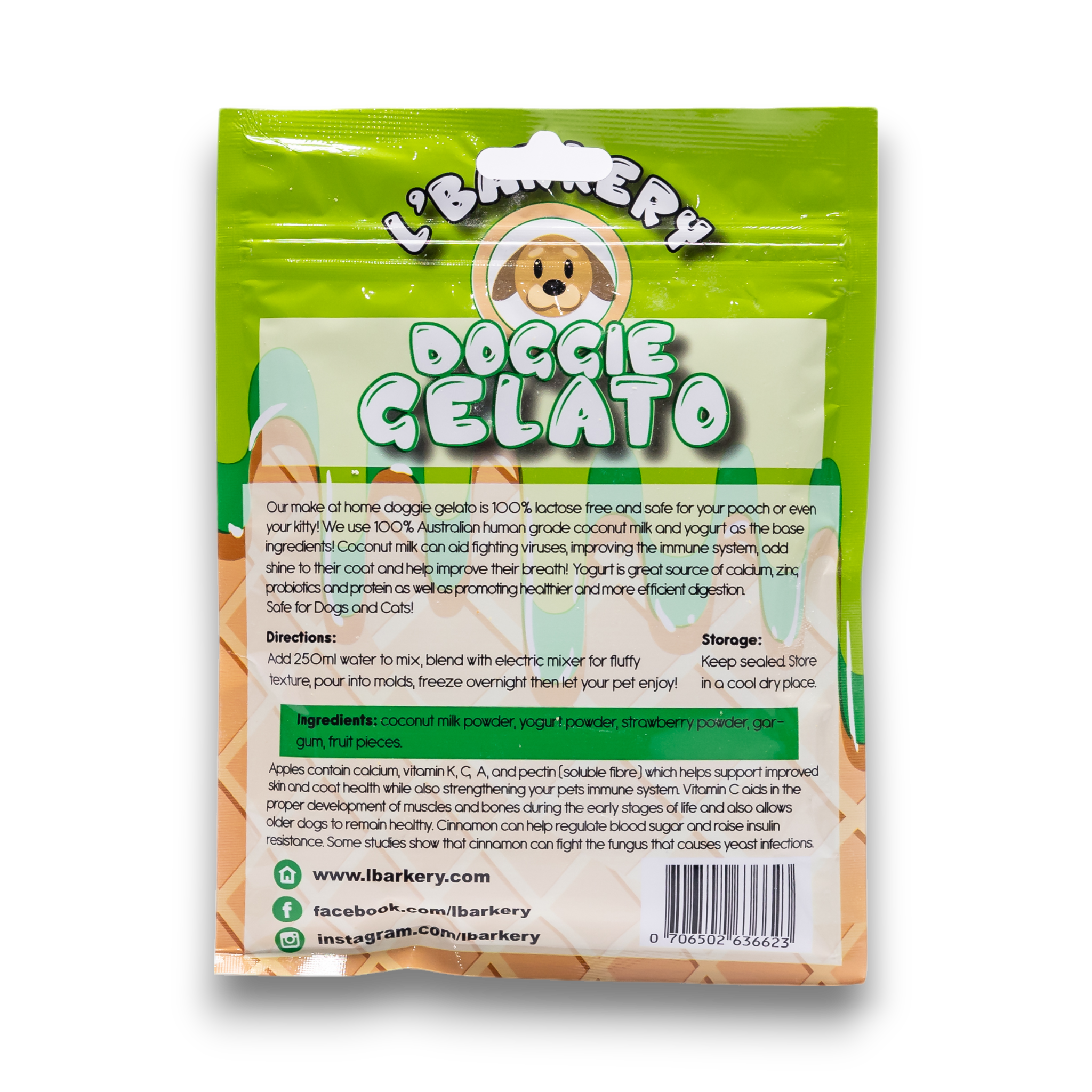 Doggie Gelato – Apple & Cinnamon | Lactose-Free Frozen Pet Treat